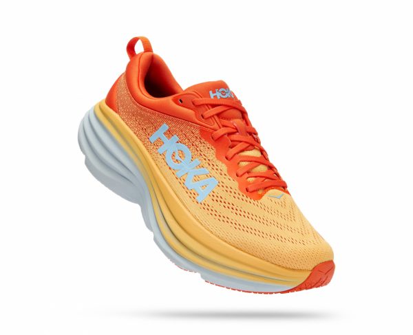 נעלי ריצה גברים HOKA BONDI 8 WIDE אדום צהוב