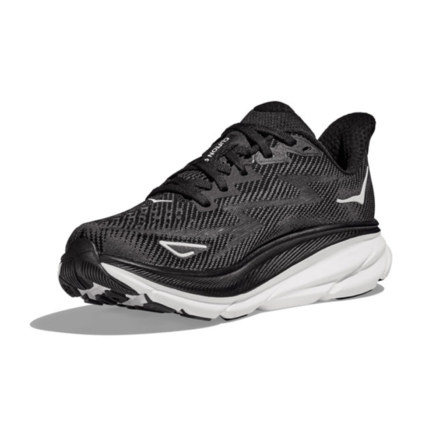 ⁦נעלי ריצה גברים HOKA CLIFTON 9 WIDE שחור לבן⁩ – תמונה ⁦6⁩