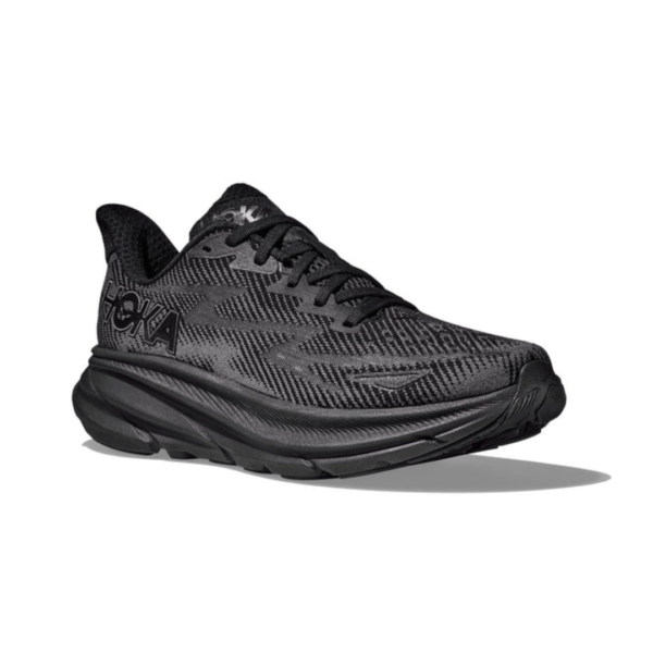 ⁦נעלי ריצה גברים HOKA CLIFTON 9 WIDE שחור שחור⁩ – תמונה ⁦5⁩