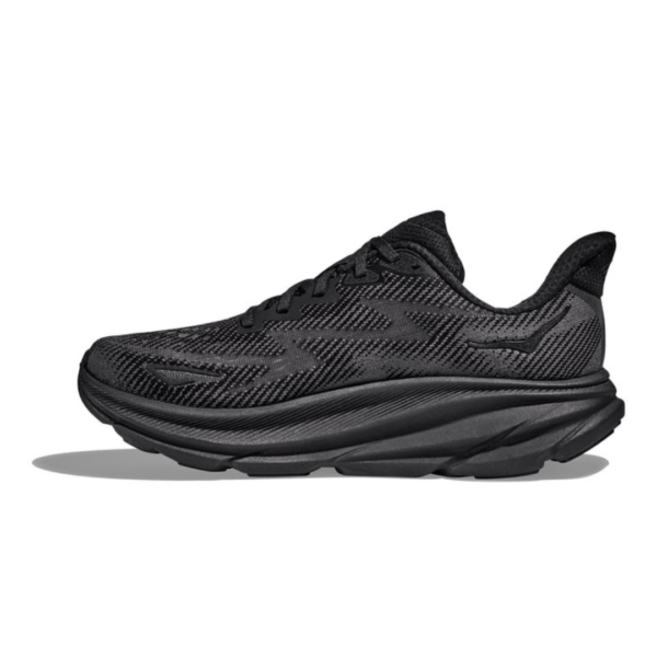 ⁦נעלי ריצה גברים HOKA CLIFTON 9 WIDE שחור שחור⁩ – תמונה ⁦6⁩